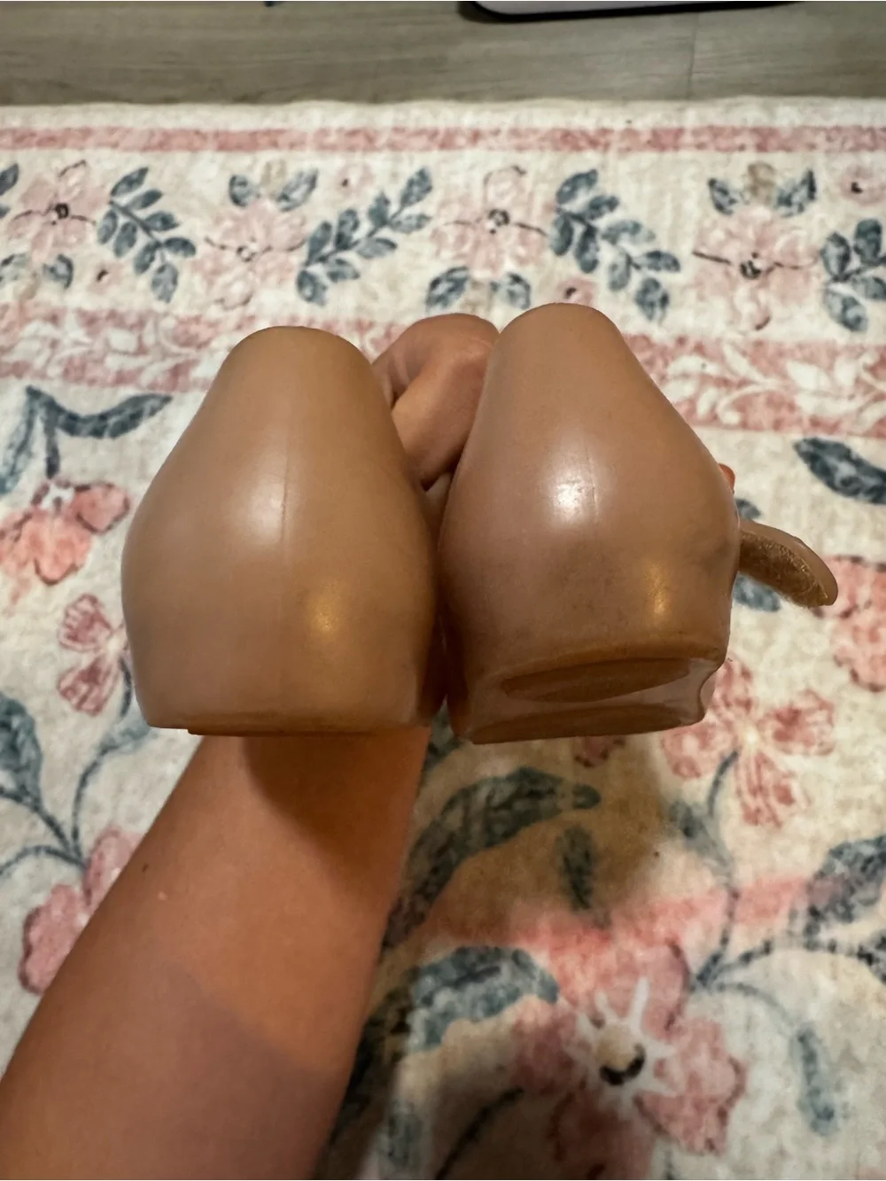 Mini Melissa Tan Mary Jane Flats with Black Bow